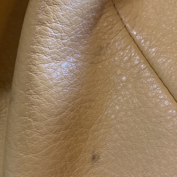 SOLD Lucky Brand Leather Tote Bag Yellow Vintage Pebbled - Picture 11 of 12